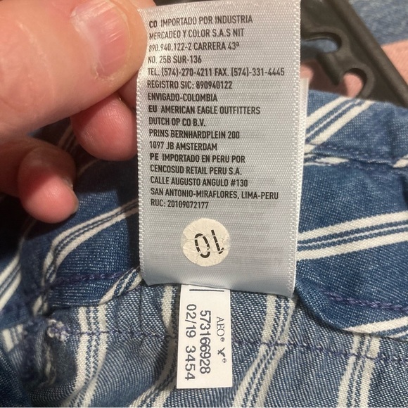 AMERICAN EAGLE Sz 14 Wide Leg Striped Comfort Pants with Pockets and Drawstring - Picture 12 of 13